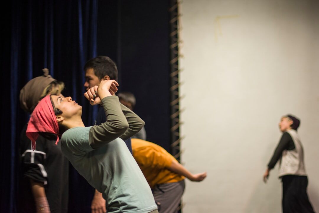 actors rehearsing lines